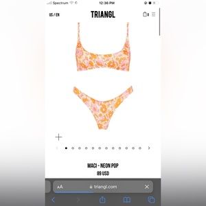 Triangl Maci Pop Neon Swimsuit Set Size M